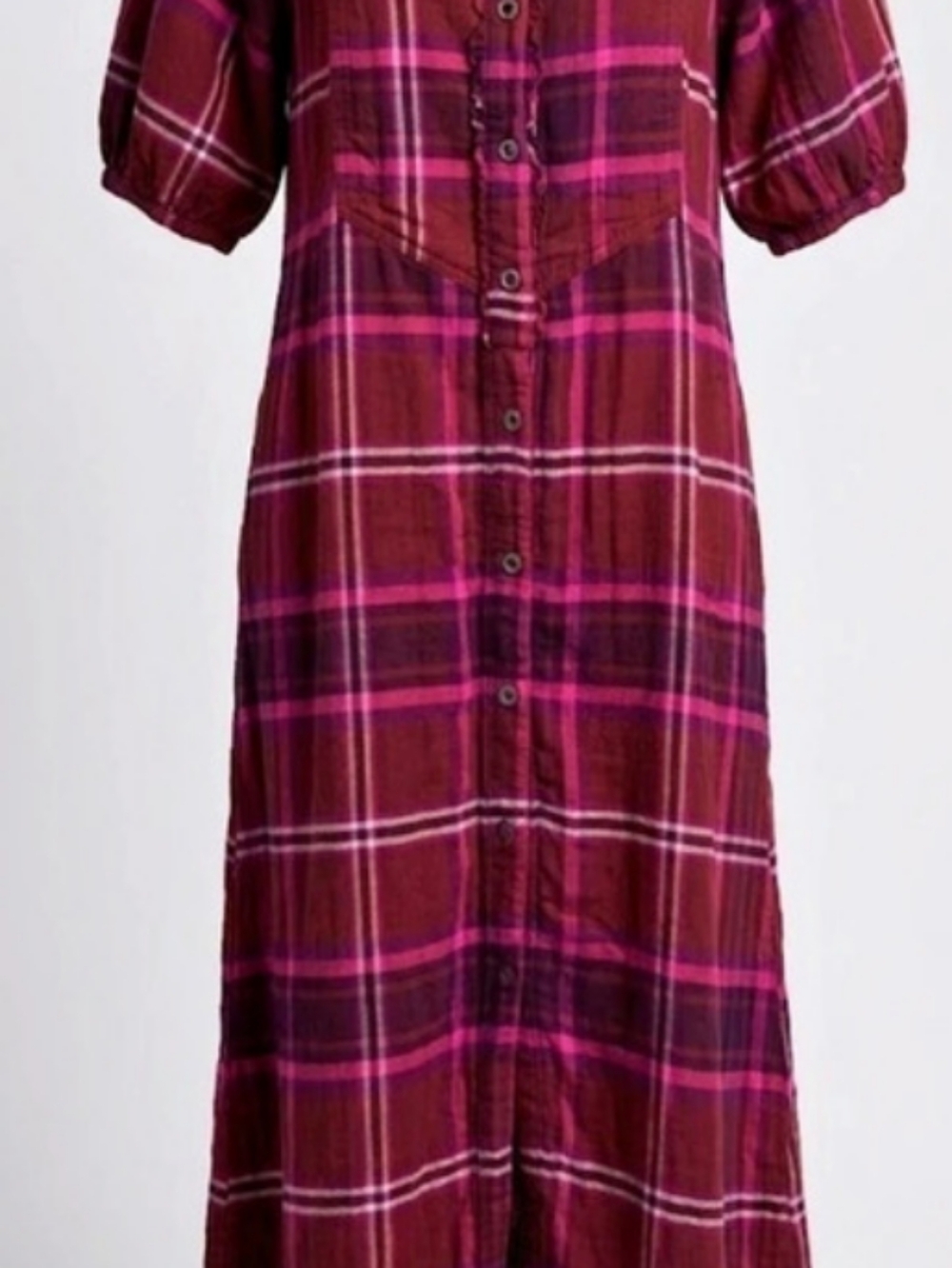 Free People Outlaw Plaid Maxi Dress in Purple & Pink (Sz S) Fall Boho Prairie